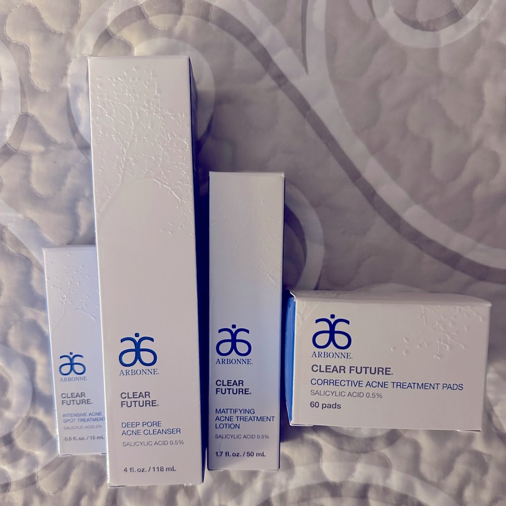 Arbonne Clear Future acne treatment system.